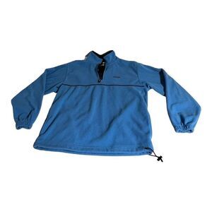 IZOD PerformX AirFx Fleece Mens Size M Blue 1/4 Zip Sweatshirt Shirt Long Sleeve
